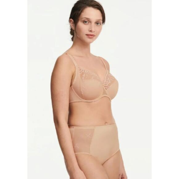 Chantelle Every Curve Full Coverage Unlined Bra 38DD Golden Beige Lingerie - Picture 2 of 11